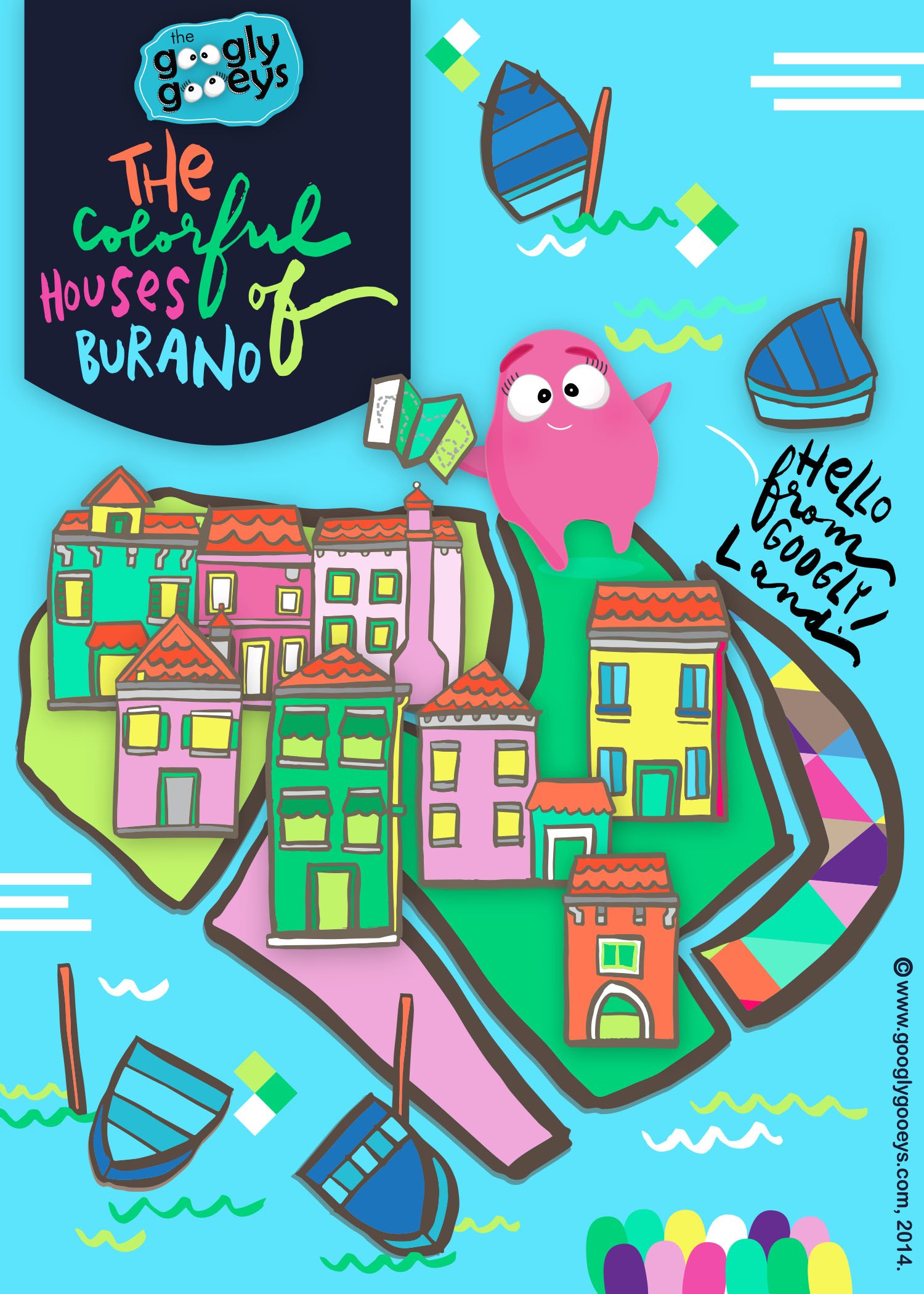 Googly Gooeys Burano Colorful Houses