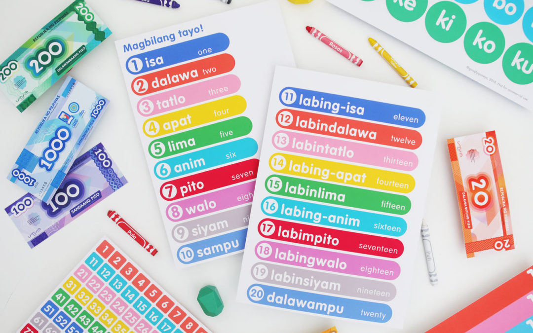 Googly Gooeys Printable Filipino English Counting Numbers to